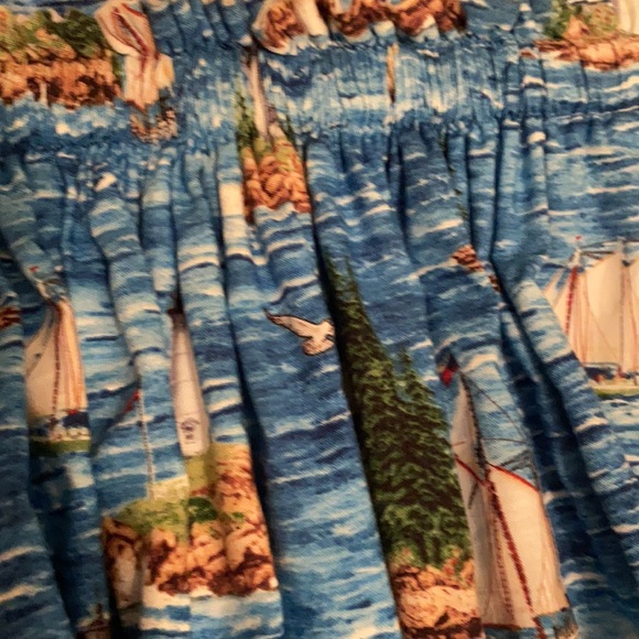 Vintage ocean scape curtains. Lighthouses, sailboats - Picture 2 of 8